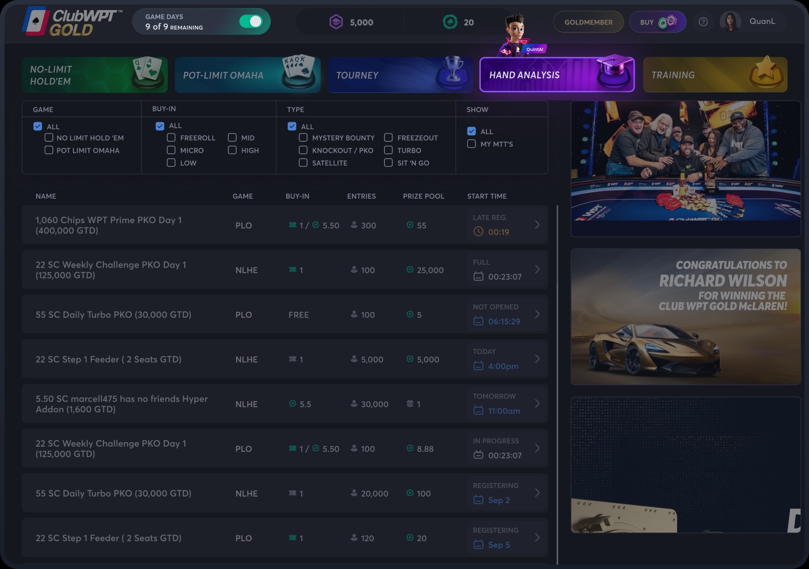 ClubWPT Gold integration