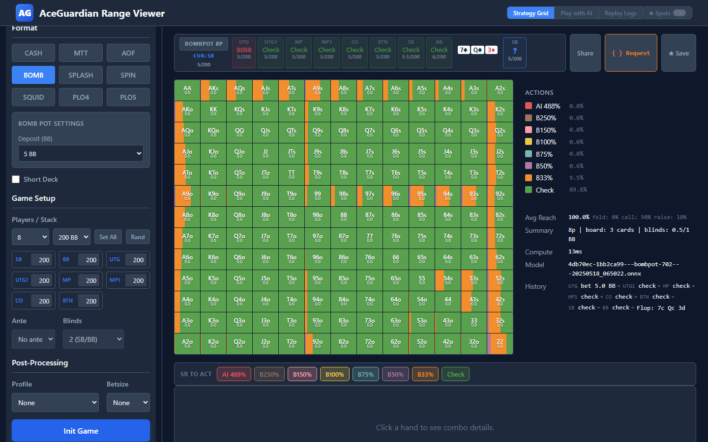 Bomb Pot Strategy Grid